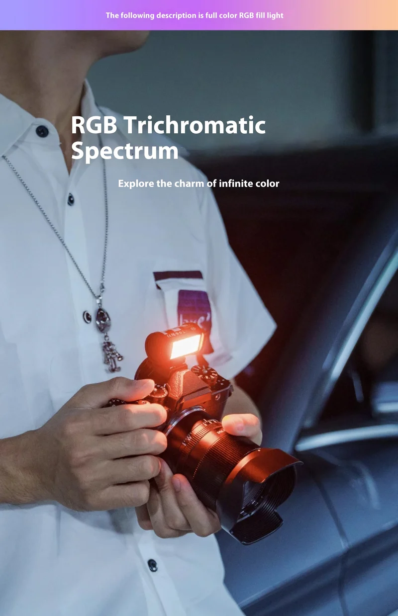 TTARTISAN RGB BI Fill Light Video Light Magnetic Mount Reteo Film Style Mini LED Light 0.5W 3000/4500/6000K CRI 95+ 300mAh TT