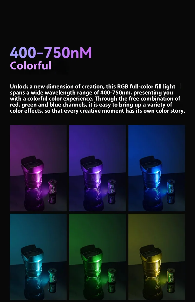 TTARTISAN RGB BI Fill Light Video Light Magnetic Mount Reteo Film Style Mini LED Light 0.5W 3000/4500/6000K CRI 95+ 300mAh TT