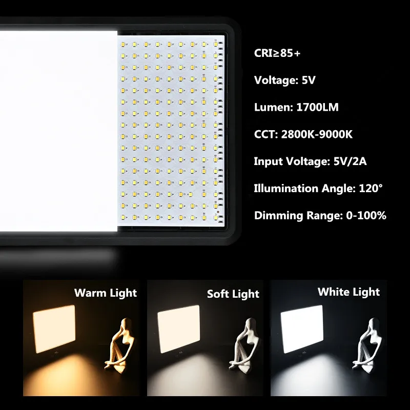 Video Led Light Photography Selfie Dimmable Video Fill Light for Photo Studio Live Stream Fill Lamp for Tiktok Youtube