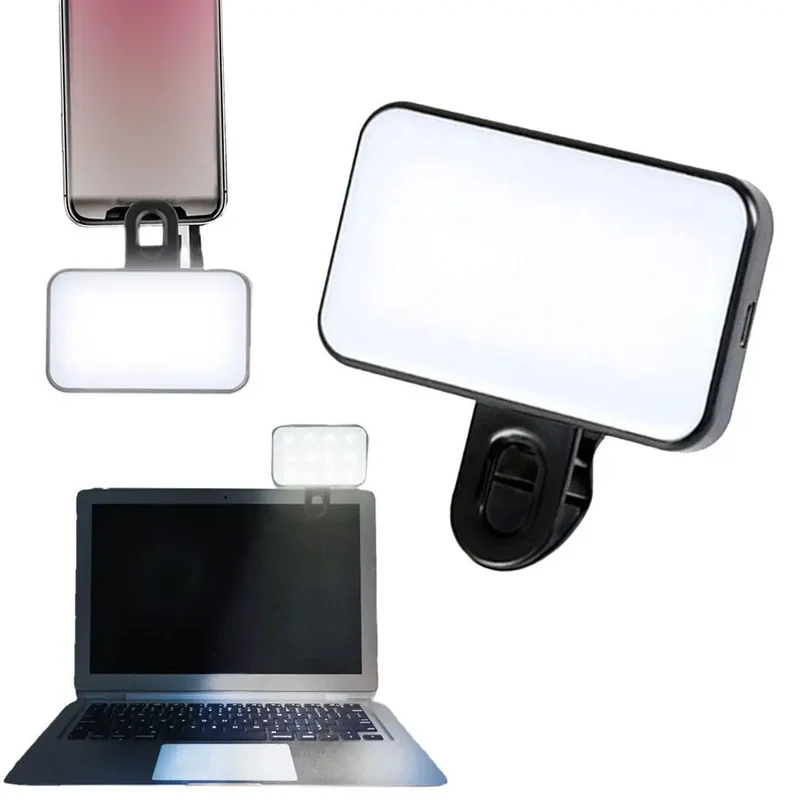 Multi Functional Computer Conference Light LED Handheld Clip Fill Light Video Live Photography Three Colors Rechargeable