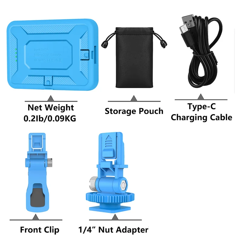 LED Selfie Light 60 High Power Rechargeable Clip Fill Video Light for Phone iPad with Front & Back Clip Adjusted 3 Light Modes