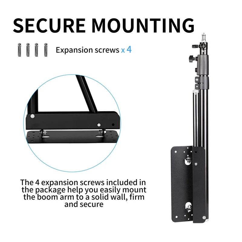 100/135/ 170cm Wall Mounting Triangle Boom Arm Photography Strobe Light, Monolight, Softbox, Umbrella, Reflector and Ring Light