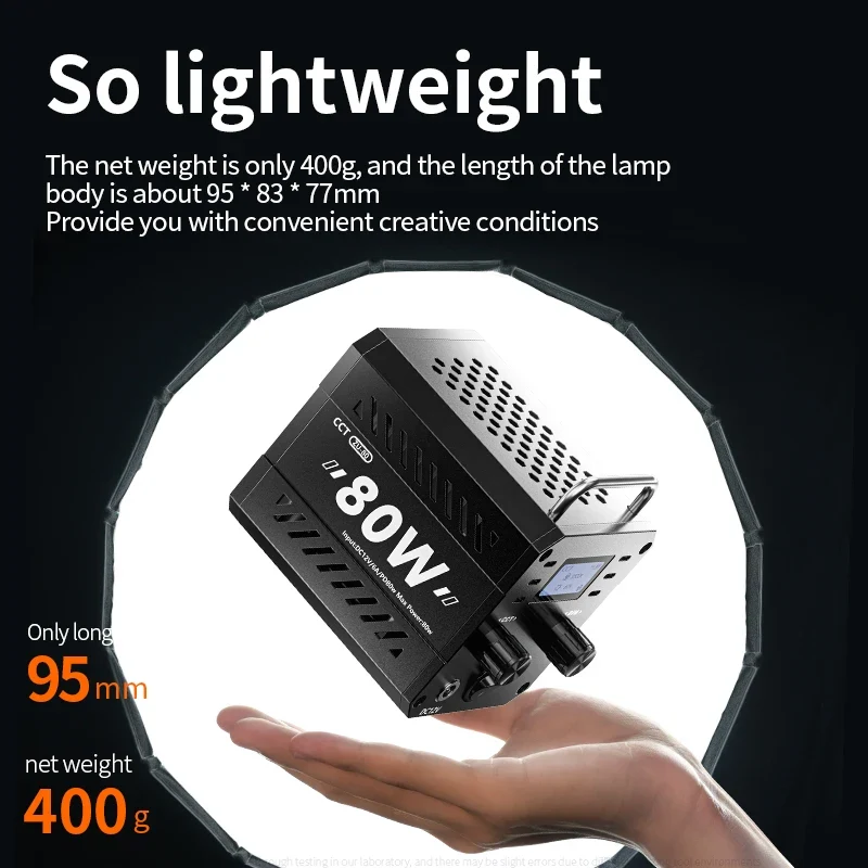 ZU80 COB camera light 80W LED fill light 2500K~6500K dual-color mini Bowens portable outdoor live lighting CRI≥96 TLCI≥97