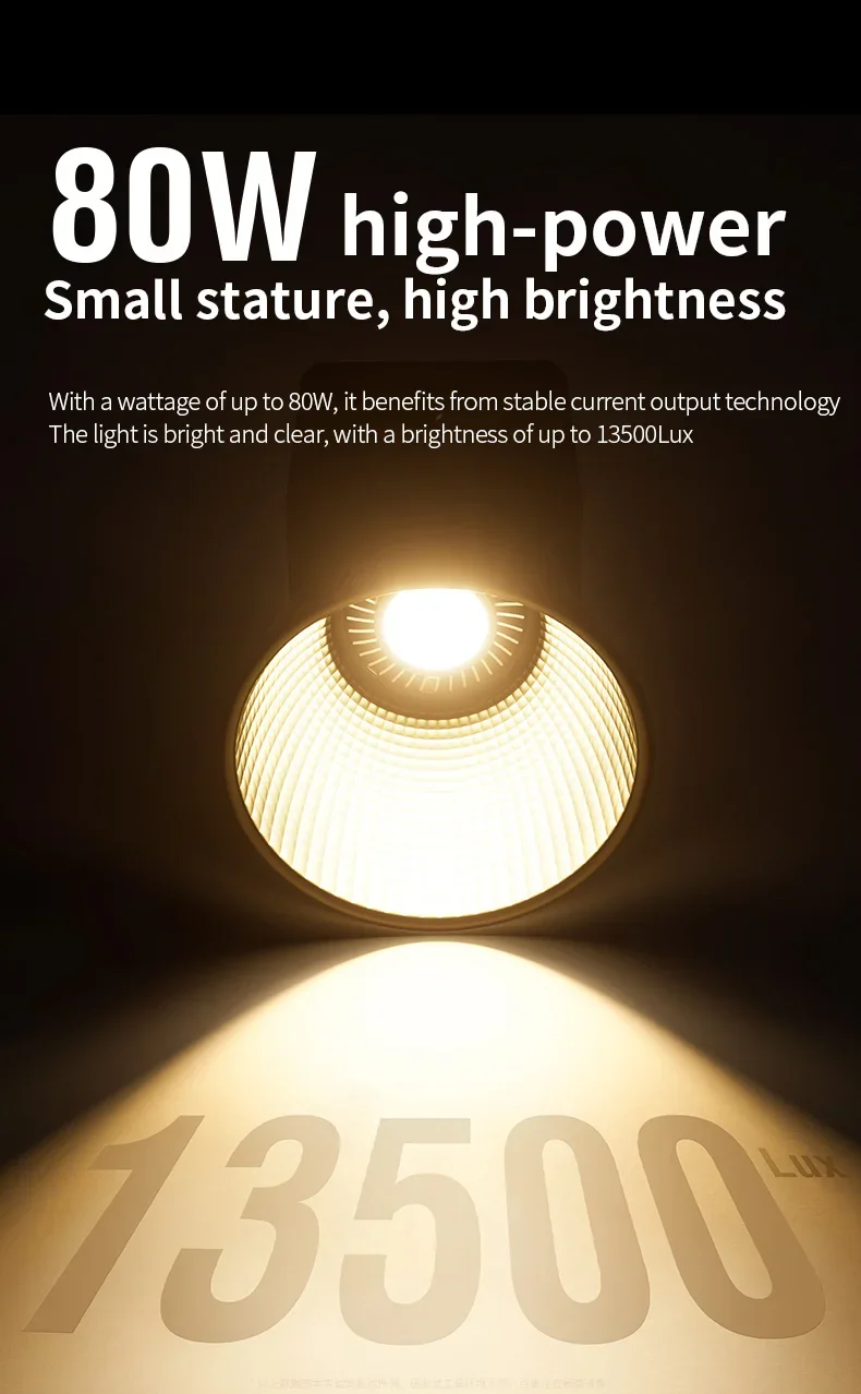 ZU80 COB camera light 80W LED fill light 2500K~6500K dual-color mini Bowens portable outdoor live lighting CRI≥96 TLCI≥97