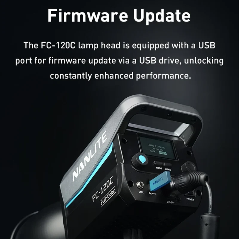 Nanlite FC-120C RGBW Full-color 145W 2700K-7500K Professional Photography Fill Light for Video Studio Outdoor Live Stream Shoot