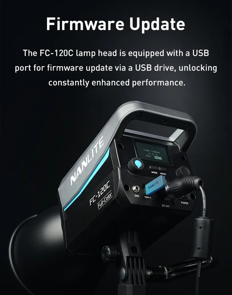 Nanlite FC-120C RGBW Full-color 145W 2700K-7500K Professional Photography Fill Light for Video Studio Outdoor Live Stream Shoot