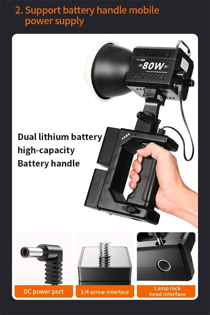 ZU80 COB Photo Studio Light Bi-Color 2500K-8500K LED Video Light CRI95+ TLCI97+ Photography Fill Lighting with Diffuser