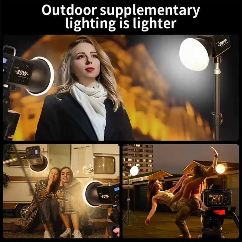 Roreta ZU80/ZU60 Photo Studio Light COB Bi-Color 2500-8500K CRI≥95 TLCI≥97 With Diffuser LED Video Lights Fill Lighting