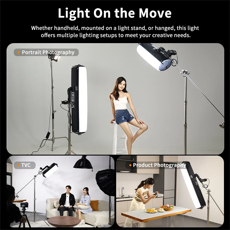 Ulanzi AL60 Inflatable Foldable Air Tube Light LED Light Fill Light 2700-6500K 2070Lux/0.5m with Remote control for Photography