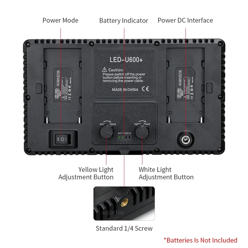 U600/U800 LED Photo Studio Light for Youbute Game Live Video Lighting Portable LED Video Recording Photography Panel Lamp