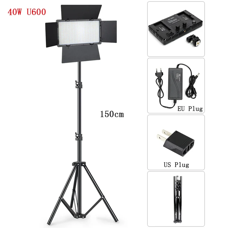 U600/U800 LED Photo Studio Light for Youbute Game Live Video Lighting Portable LED Video Recording Photography Panel Lamp