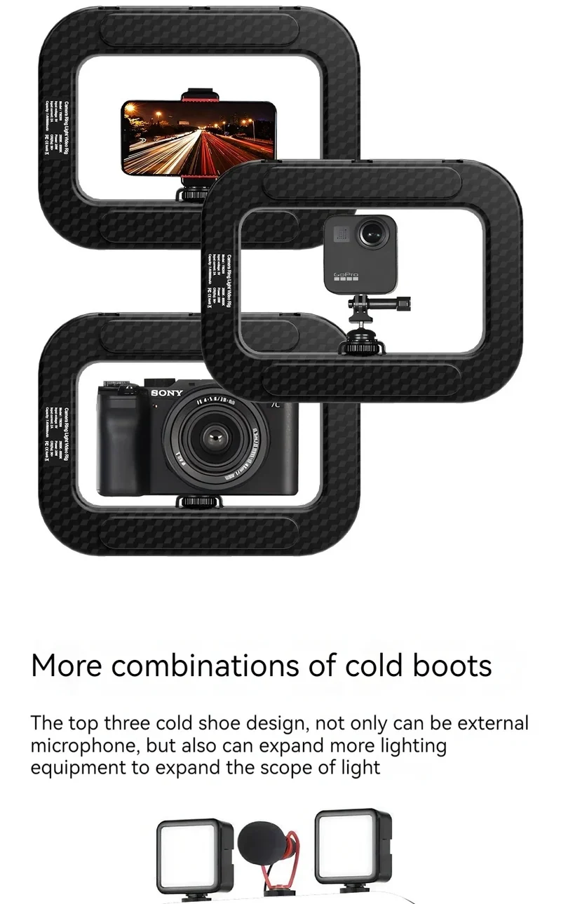 New Handheld Ring LED Rechargeable Fill light Portable Mobile Phone Live Broadcast Photography Desktop Selfie Light