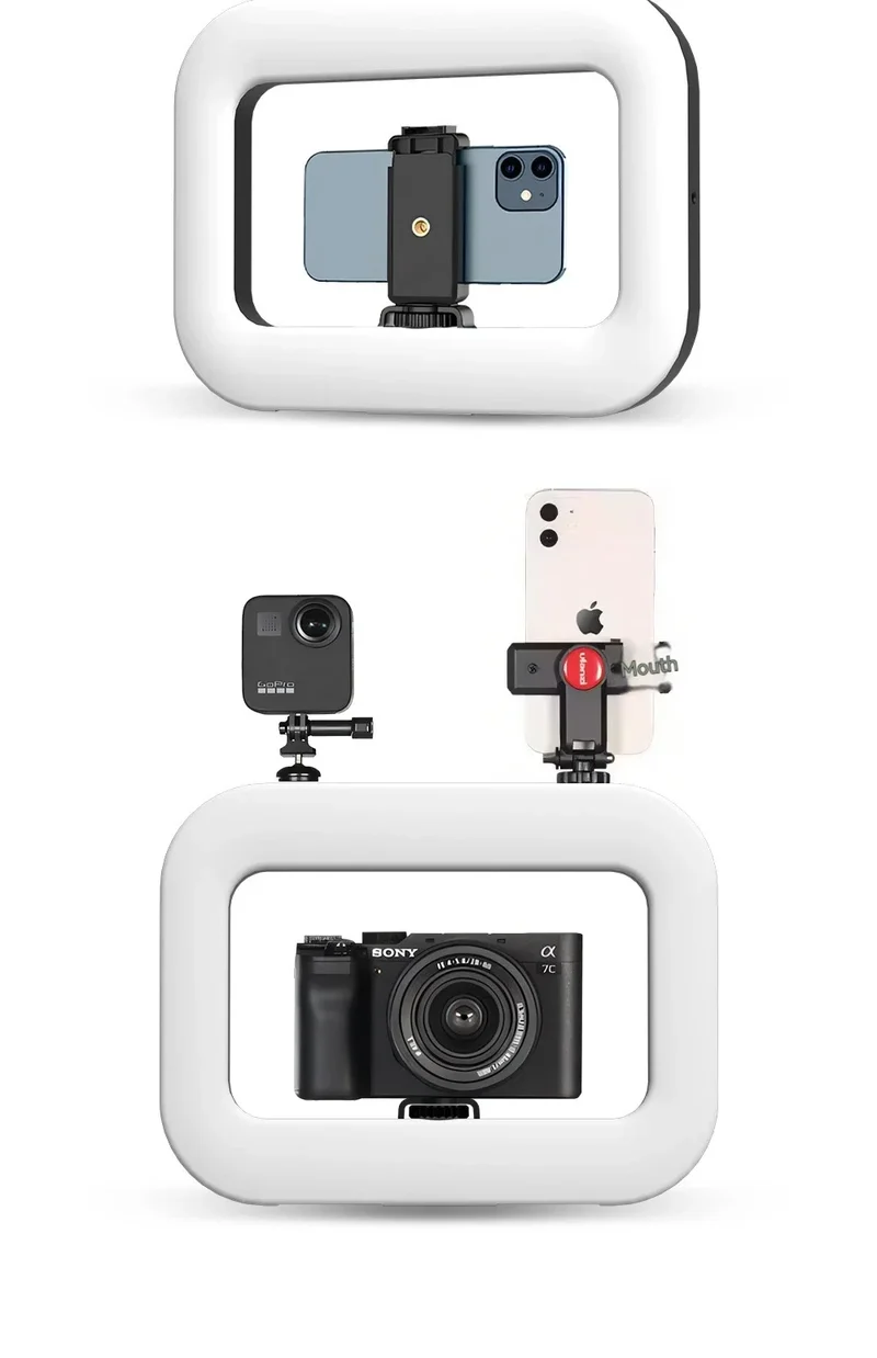 New Handheld Ring LED Rechargeable Fill light Portable Mobile Phone Live Broadcast Photography Desktop Selfie Light