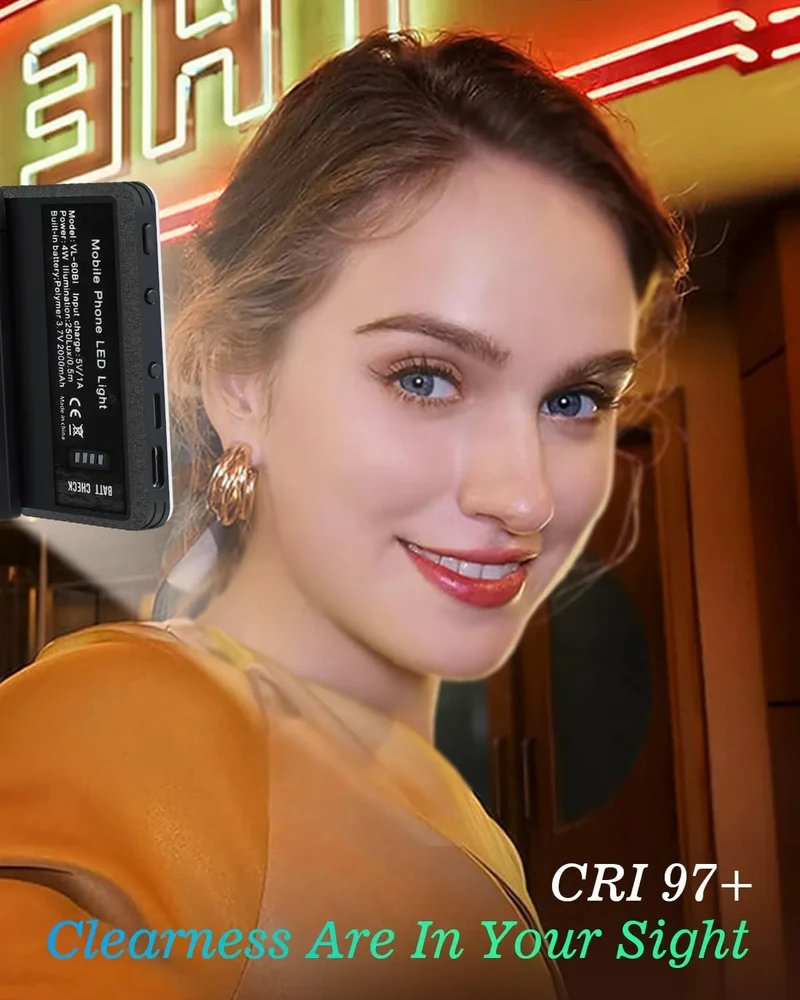 LED Portable Clip-on Selfie Light; Video Conference Lighting, 3 Lighting Modes, Suitable for iPhone Camera Laptop