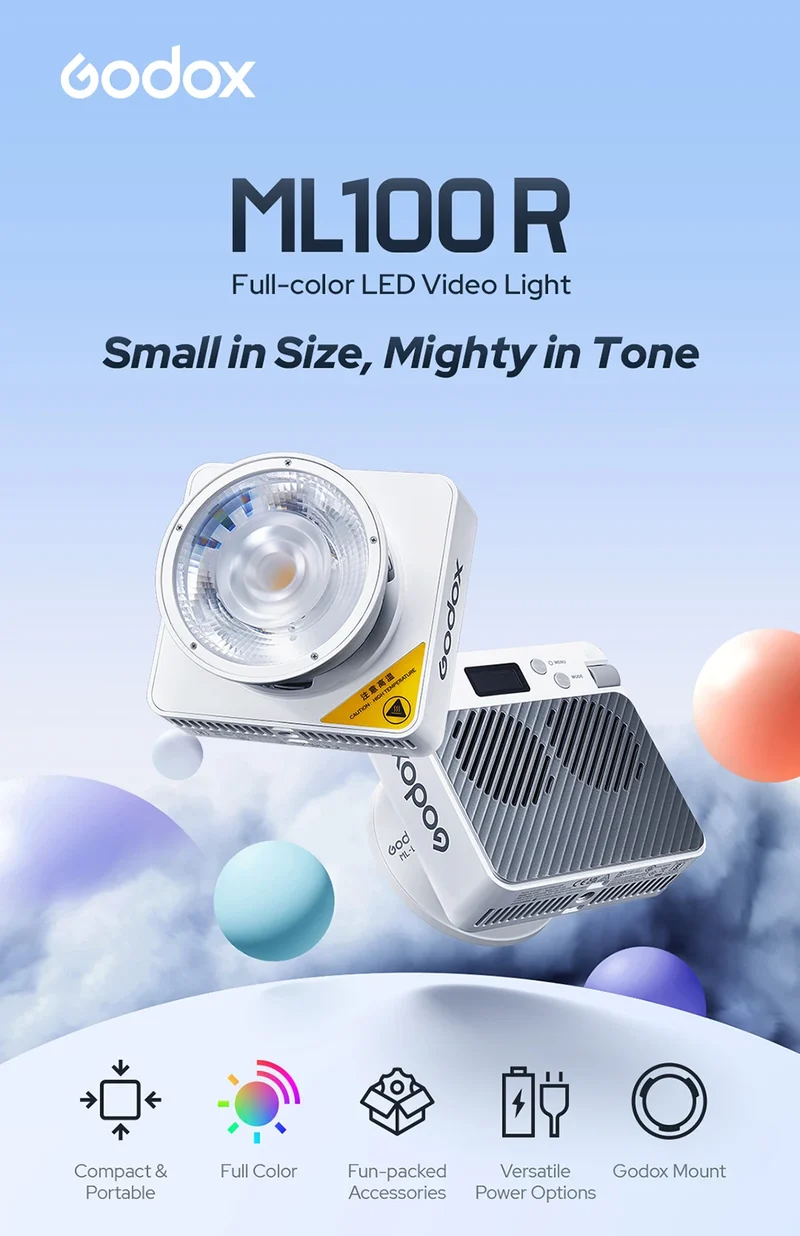 Godox ML100R 110W RGB LED Video Light 2800-6500K 11 FX Effects APP Control Godox Mount for Filmmaking/Live Streaming/Vlog