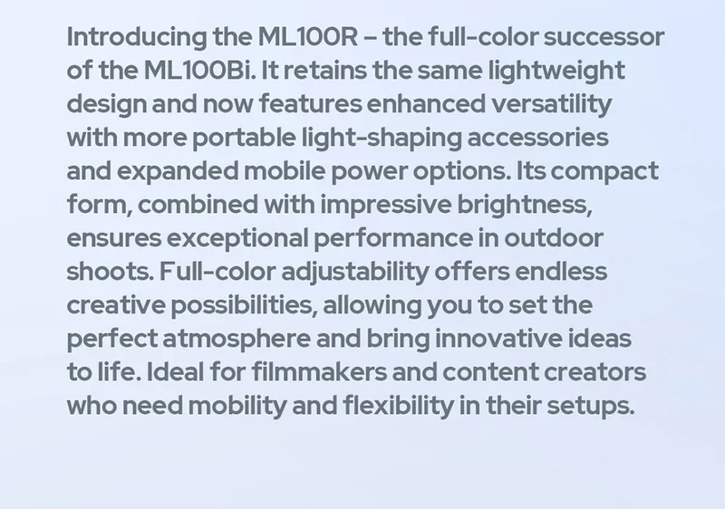 Godox ML100R 110W RGB LED Video Light 2800-6500K 11 FX Effects APP Control Godox Mount for Filmmaking/Live Streaming/Vlog