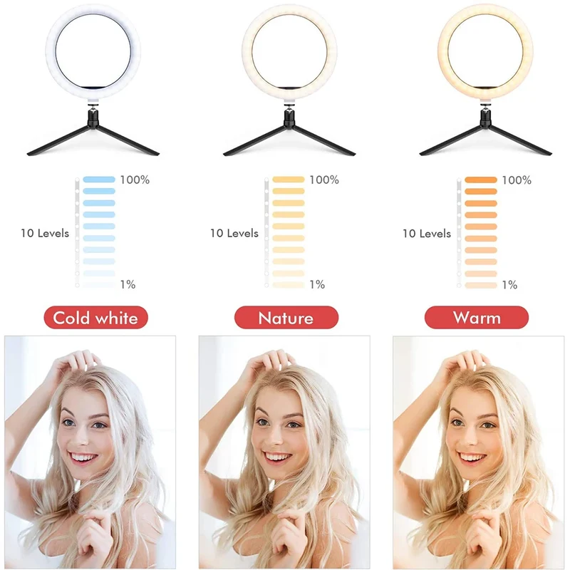 LED Selfie Ring Lighting Photographic Selfie Ring Lamp USB Remote Fill light With Tripods Stand Holder For Video Live Recording
