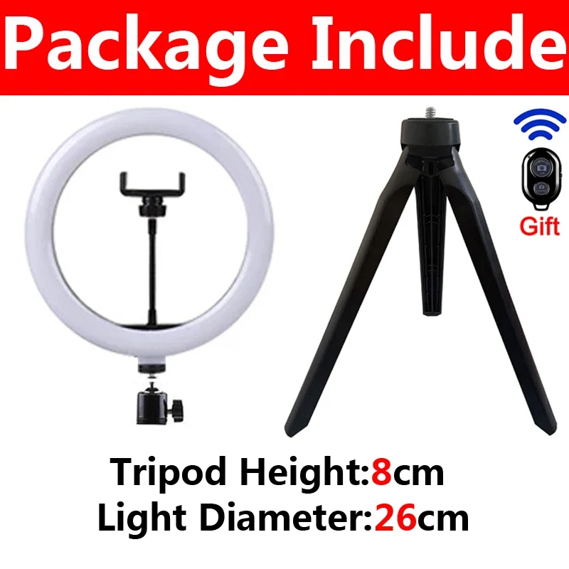 LED Selfie Ring Lighting Photographic Selfie Ring Lamp USB Remote Fill light With Tripods Stand Holder For Video Live Recording