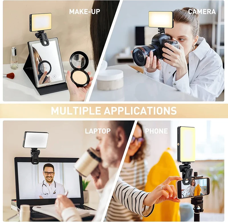 LED Selfie Light Phone Fill Light 120 LED 3000mAh Rechargeable Portable Video Light for Tiktok Vlog Video Conference Selfie
