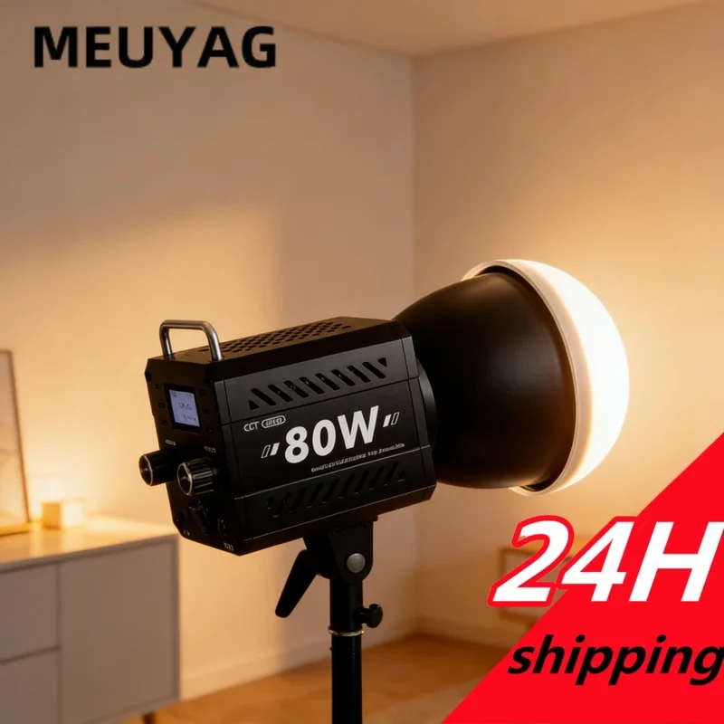 MEUYAG ZU80 COB Photo Studio Light Bi-Color 2500K-8500K LED Video Light CRI95+ TLCI97+ Photography Fill Lighting with Diffuser
