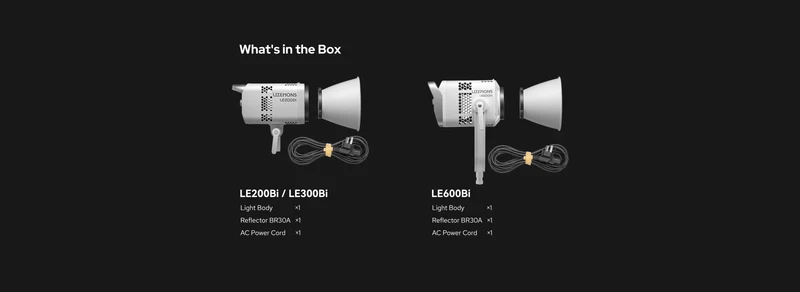 Godox Litemons LE200Bi/LE300Bi/LE600Bi Bi-color LED Light Unmatched Brightness APP Control with Bowens Mount for Shooting