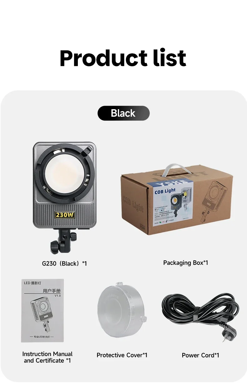 Miaotu RGB Photography Light G230W G330W Portable LED Video Lamp 2800K-6500K Studio Live Fill Light