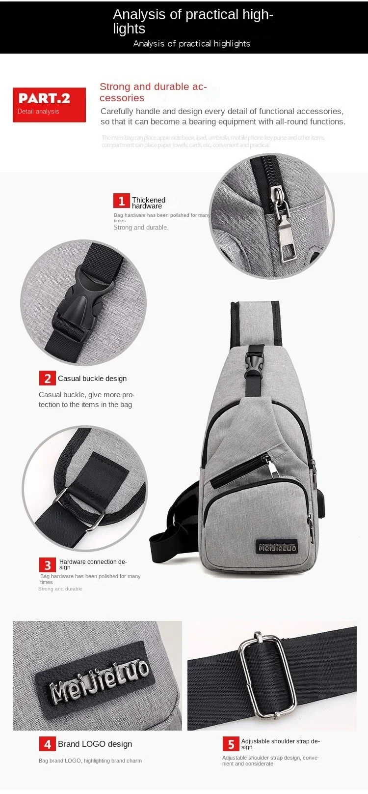 Fashion Casual Crossbody Bag Small Men's Shoulder Bag Men Diagonal Backpack Messenger Phone Bag Boy Fanny Chest Pack New