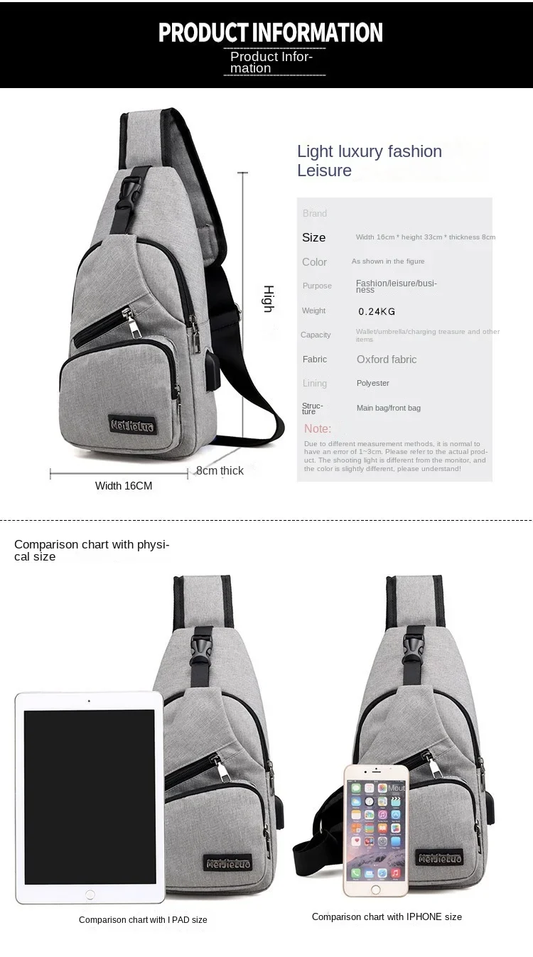 Fashion Casual Crossbody Bag Small Men's Shoulder Bag Men Diagonal Backpack Messenger Phone Bag Boy Fanny Chest Pack New