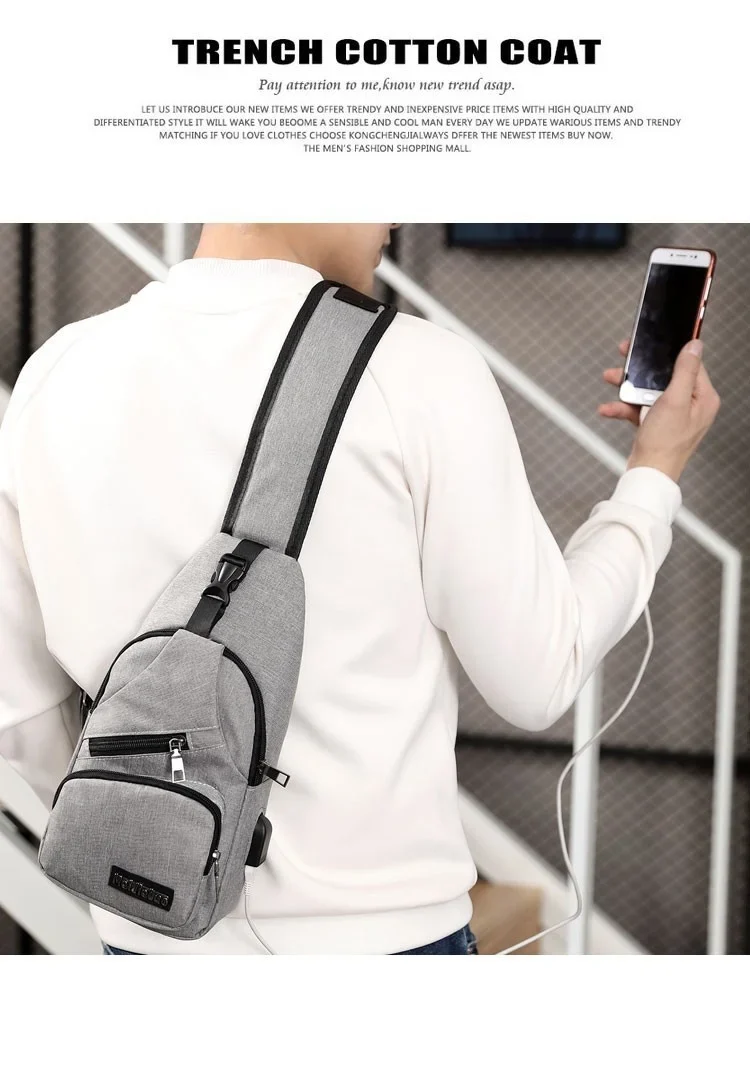 Fashion Casual Crossbody Bag Small Men's Shoulder Bag Men Diagonal Backpack Messenger Phone Bag Boy Fanny Chest Pack New