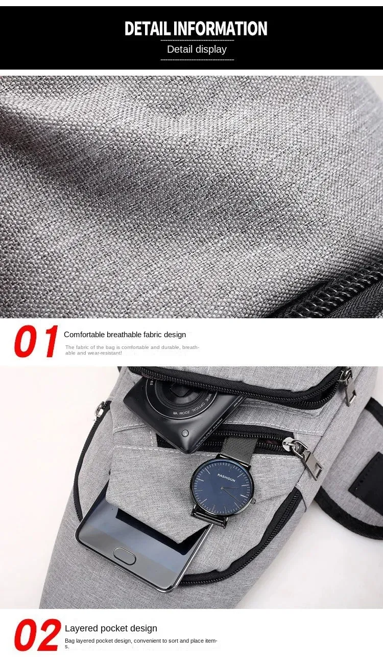 Fashion Casual Crossbody Bag Small Men's Shoulder Bag Men Diagonal Backpack Messenger Phone Bag Boy Fanny Chest Pack New