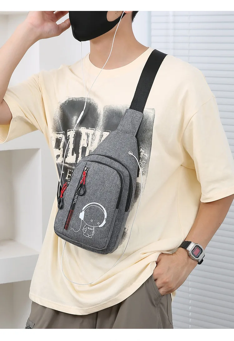 Men's and women's crossbody bag outdoor sports running glow-in-the-dark bag casual men's and women's chest bag