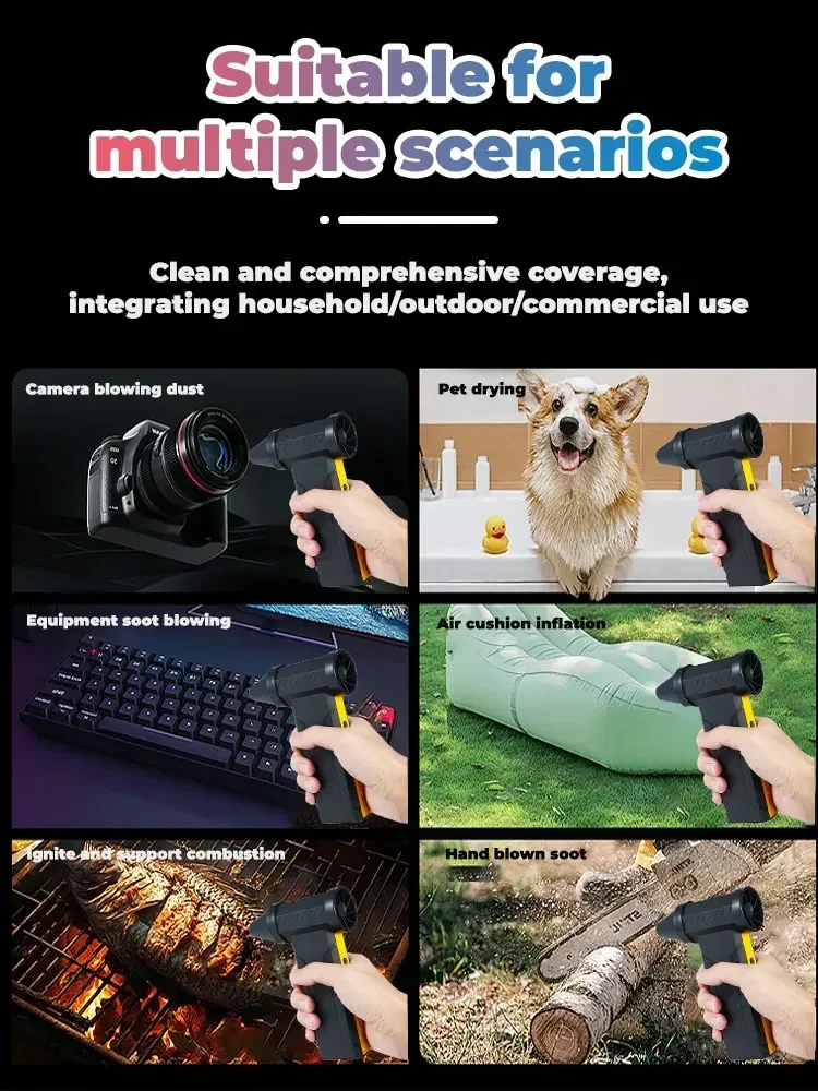 High-Speed Turbo Electric Portable Cooler Air 160000 RPM Rechargeable Powerful Violent Dust Blower Brushless Motor