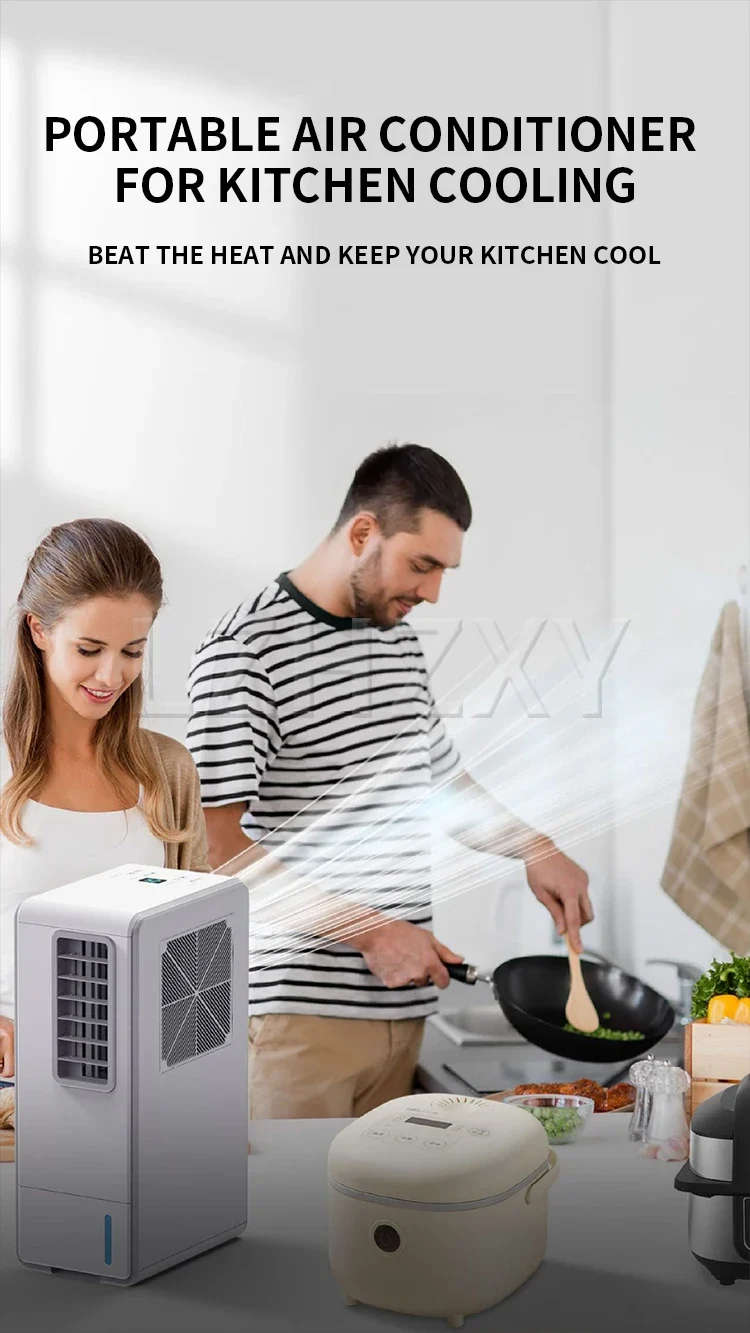 Portable Ductless Air Conditioner for Kitchen Cooling, 500W (1800 BTU) Rapid Cooling, with Oil-Control Filter