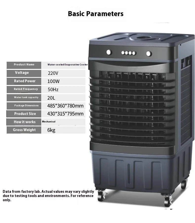 Portable 20L-30L Air Conditioner Cooling Machine with 220V Motor Providing Comfort and Convenience