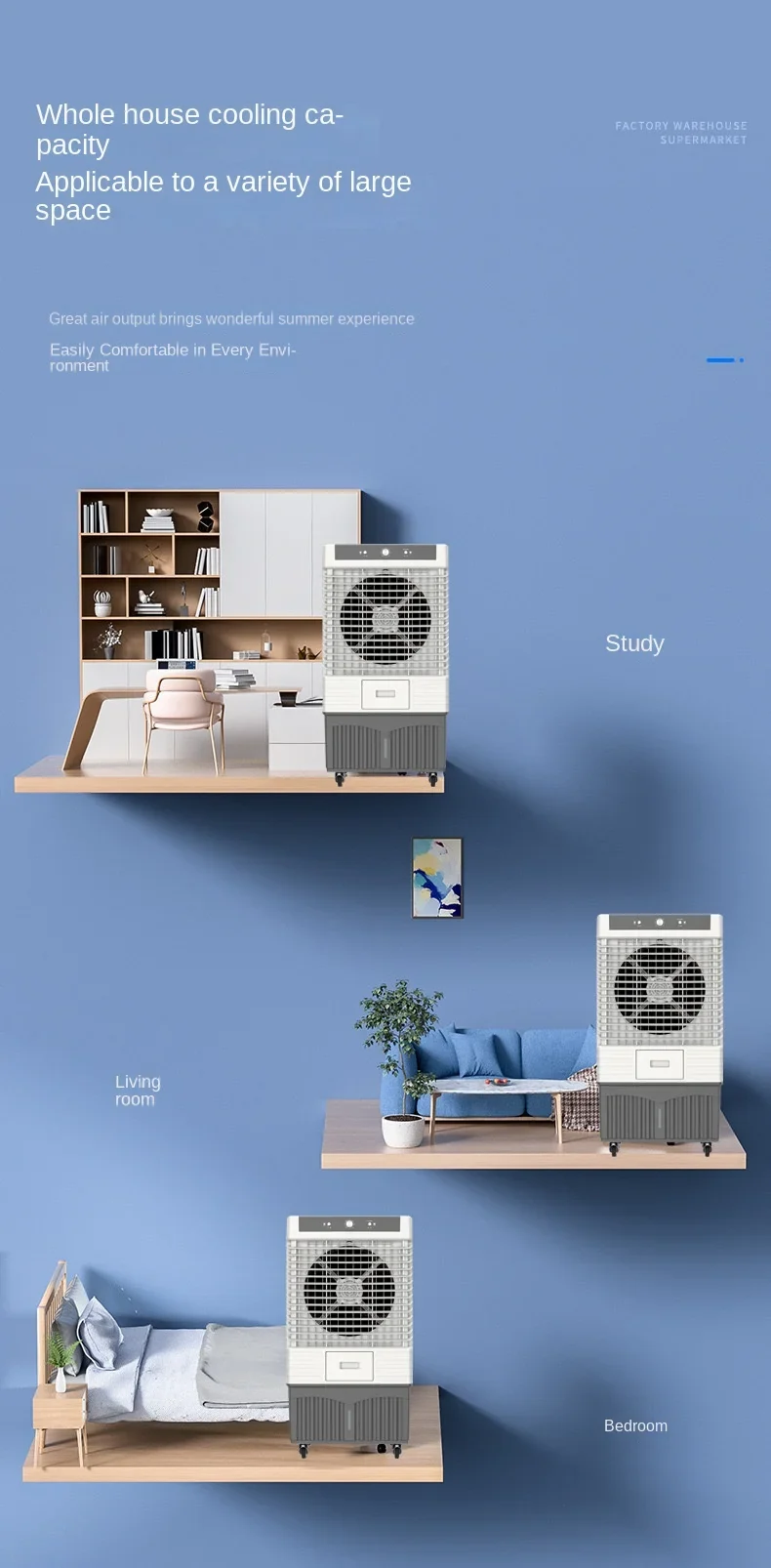 Portable 20L-30L Air Conditioner Cooling Machine with 220V Motor Providing Comfort and Convenience