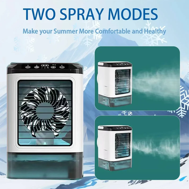 Portable Air Conditioner 3-Speed Small AC Unit Mini Air Cooler 900ML Water Tank Electric Fan With Humidifier for Bedroom Office