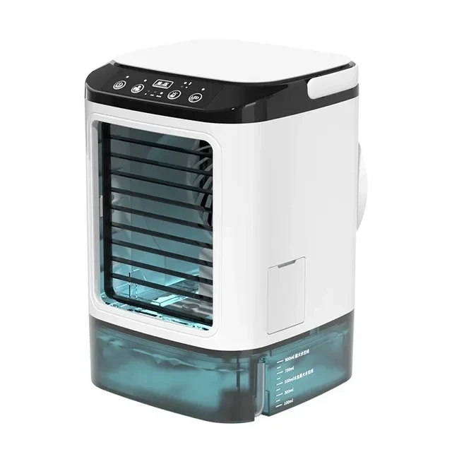 Portable Air Conditioner 3-Speed Small AC Unit Mini Air Cooler 900ML Water Tank Electric Fan With Humidifier for Bedroom Office