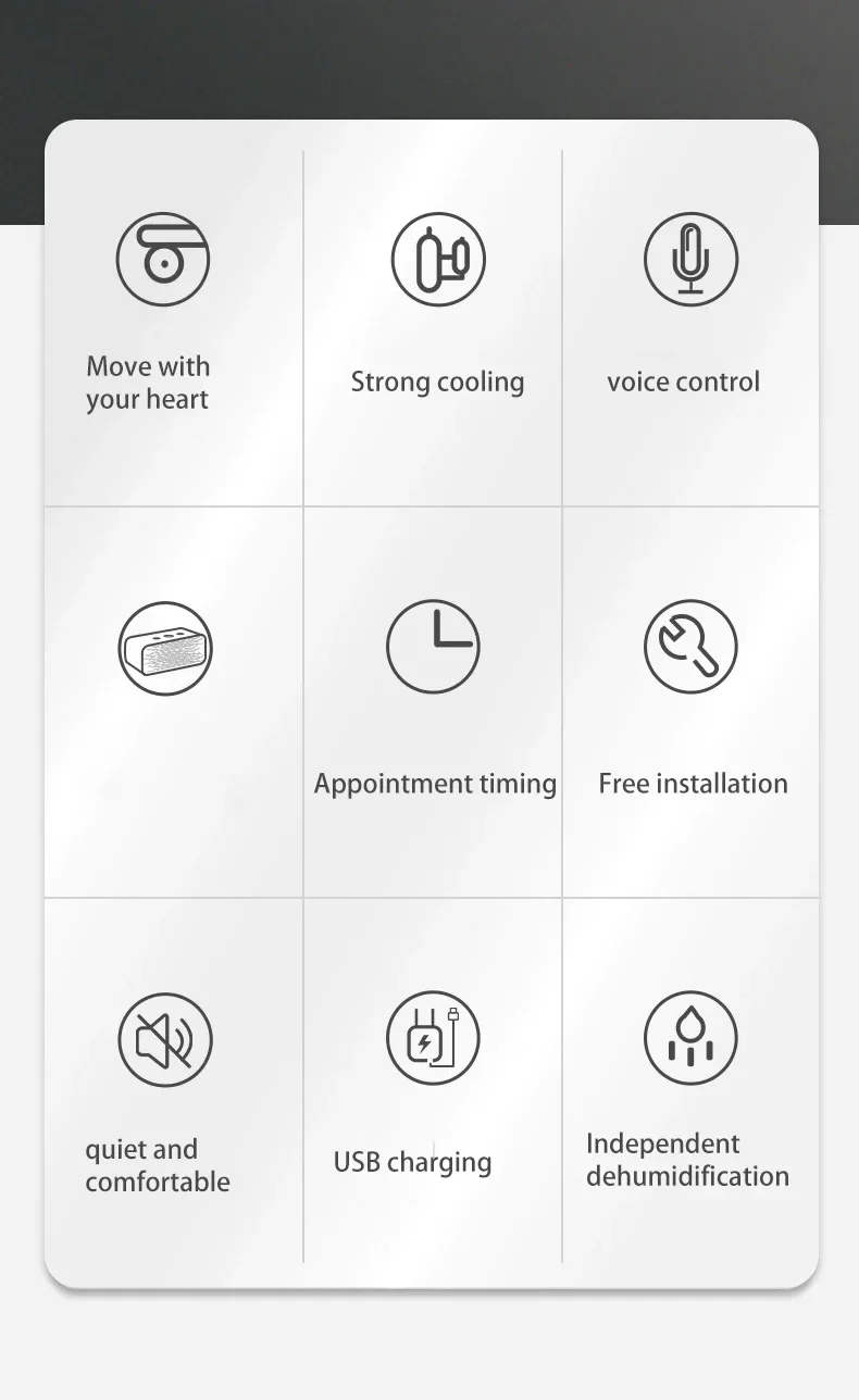 Home Portable Mobile Air Conditioning Dehumidification Desktop Mini Cooling Only Machine Free Installation with Remote Control