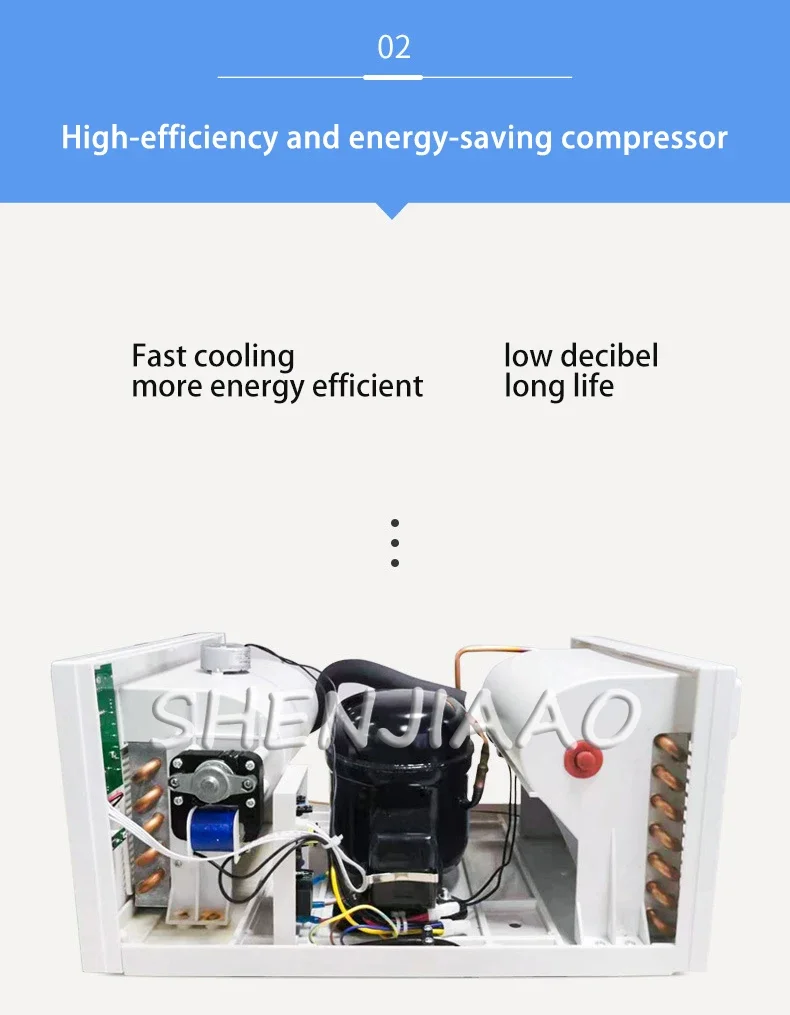 Home Portable Mobile Air Conditioning Dehumidification Desktop Mini Cooling Only Machine Free Installation with Remote Control