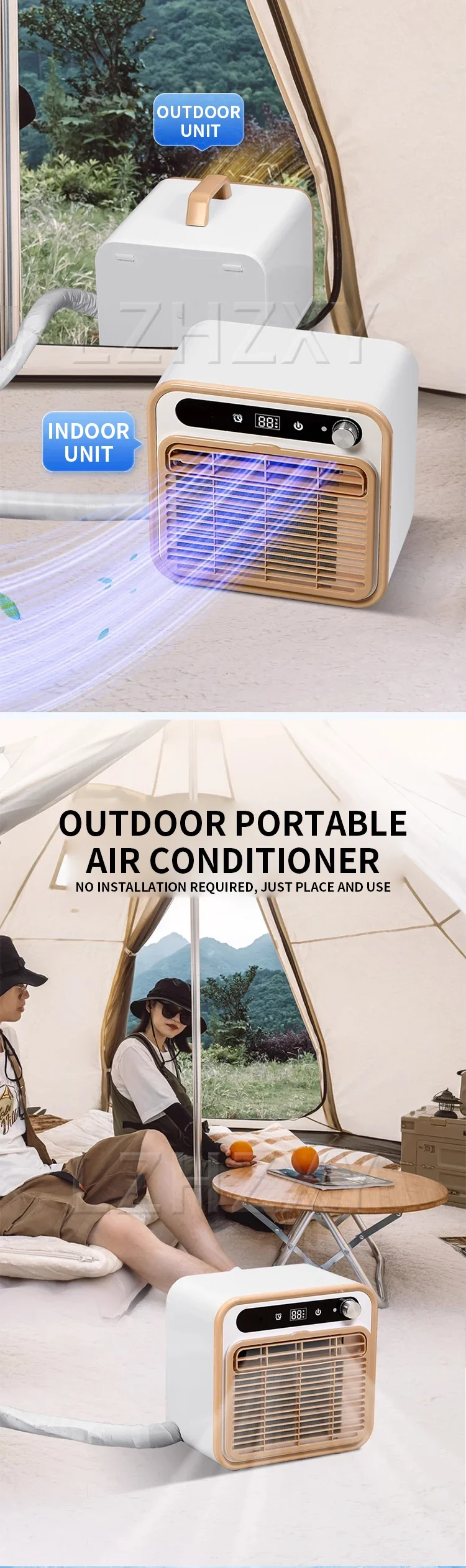 1500W New Split Mobile Air Conditioner Portable Installation-free Camping Tent Air Conditioner Parking Air Conditioner