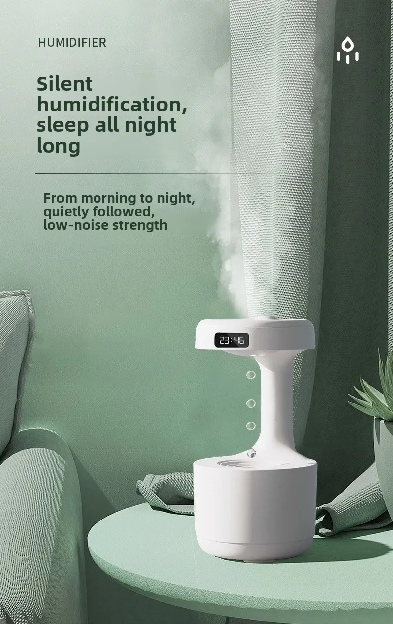 Anti-Gravity Humidifier New Ultrasonic Humidifier with Dual Power-Off Protection Large Capacity Air Humidifierw for Home/Office