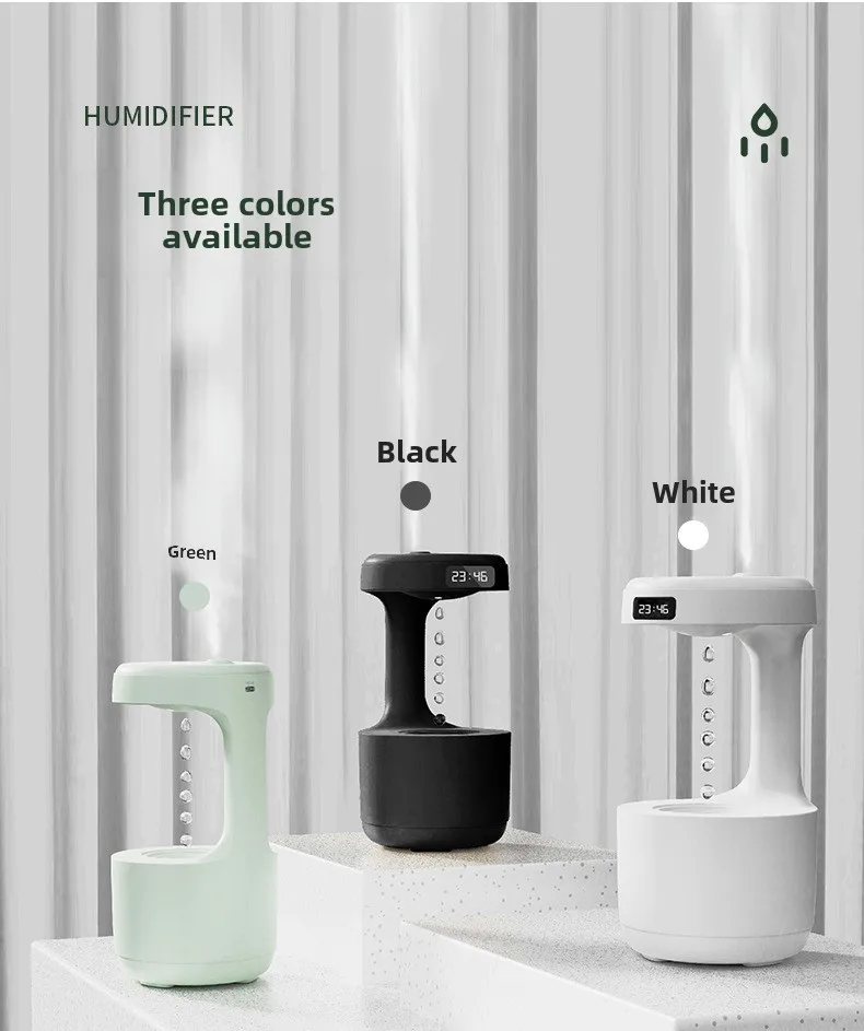 Anti-Gravity Humidifier New Ultrasonic Humidifier with Dual Power-Off Protection Large Capacity Air Humidifierw for Home/Office