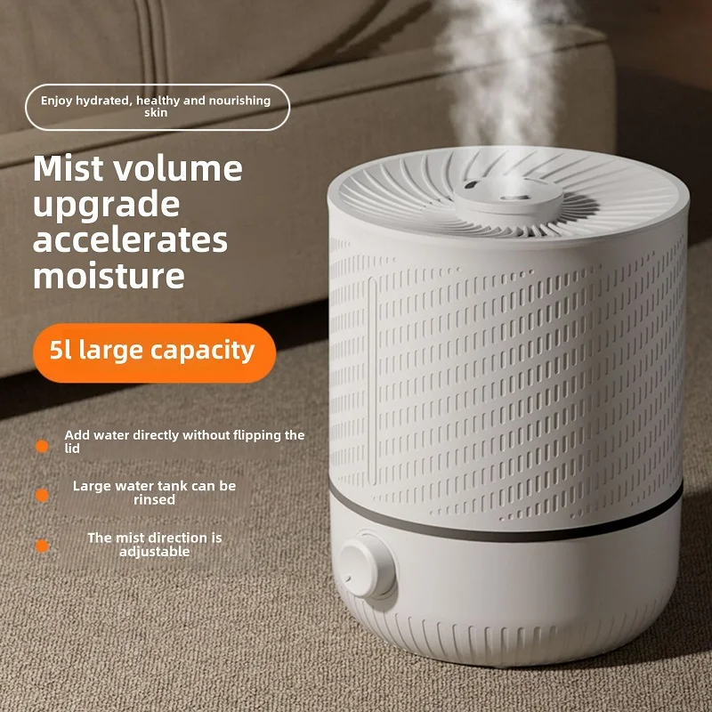 5L Large Capacity Air Humidifier Smart Humidifier with Rotating Mist Auto Shut-Off High Fequency Humidifier Ultra Quiet for Home