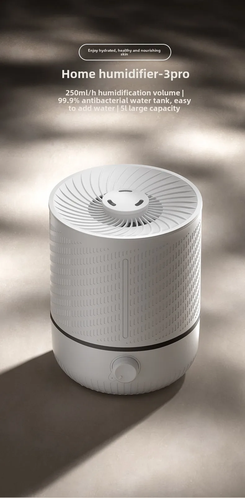 5L Large Capacity Air Humidifier Smart Humidifier with Rotating Mist Auto Shut-Off High Fequency Humidifier Ultra Quiet for Home