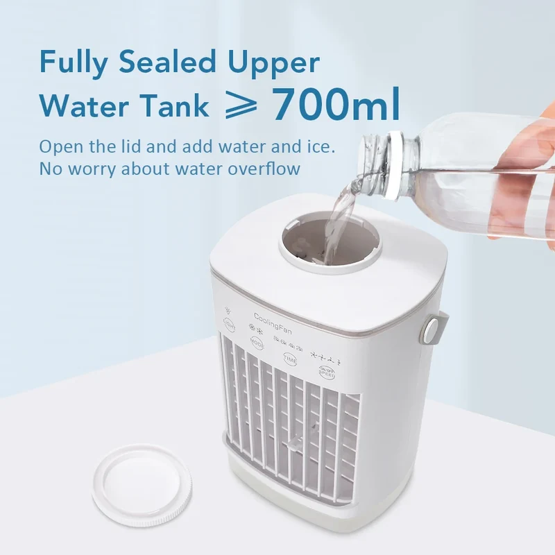 Portable Cold Air Conditioner Evaporative Air Cooler Mini Usb Table Fan Desktop Air Conditioning Fan Humidifier for Home Room