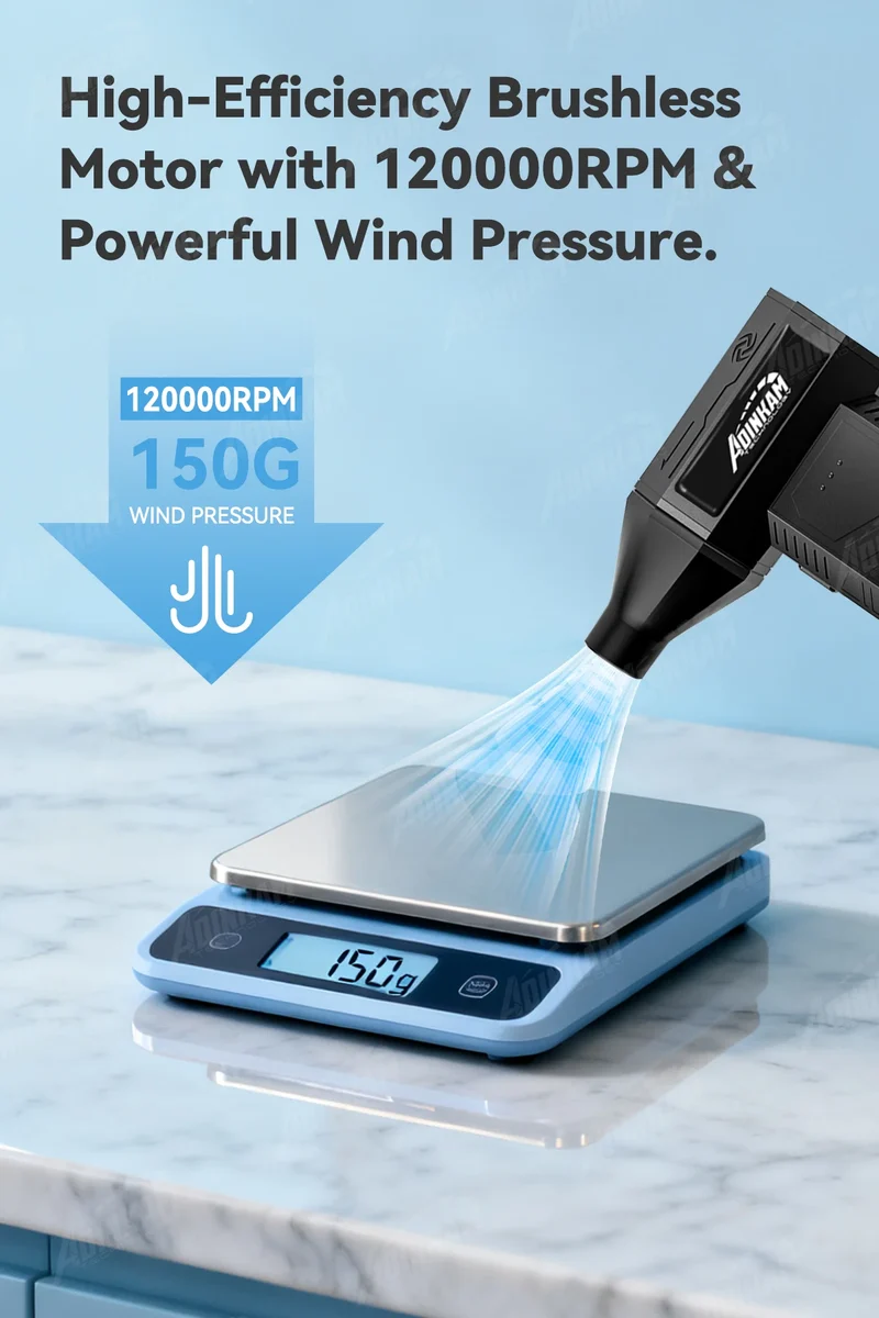 ADINKAM 120000RPM Turbo Jet Fan 205g Portable Mini Eco-friendly Air Duster for Car House Outdoor Industrial Multi-Cleaning Tools