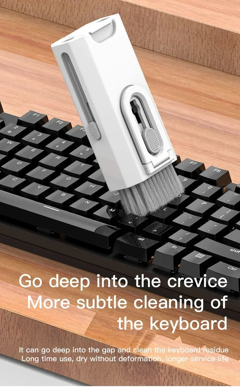 8 In1 Cleaning Kit Computer Keyboard Cleaner Brush Earphones Cleaning Pen For Headset Phone Cleaning Tools Keycap Puller