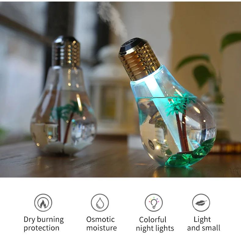 New Small Bulb Humidifier Bedroom Ultra Large Mist Desktop Air Humidifier