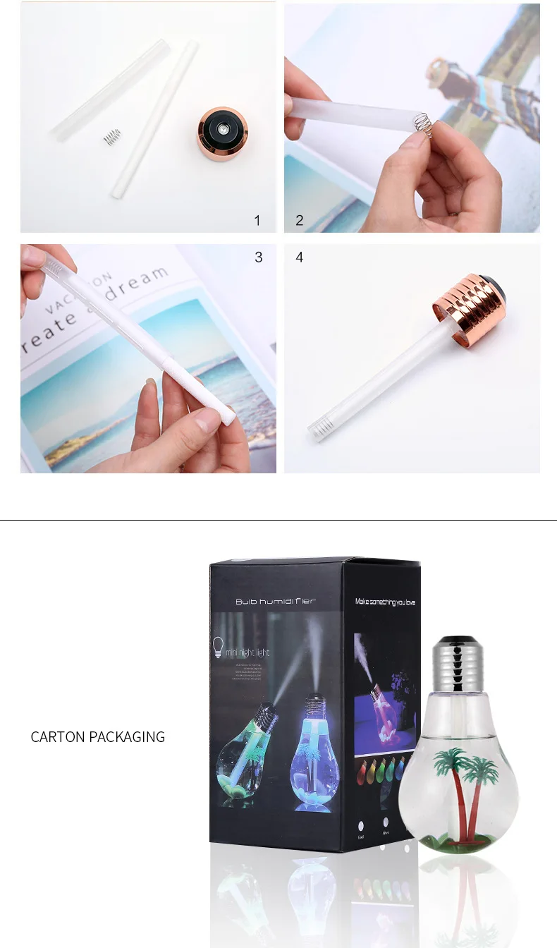 New Small Bulb Humidifier Bedroom Ultra Large Mist Desktop Air Humidifier