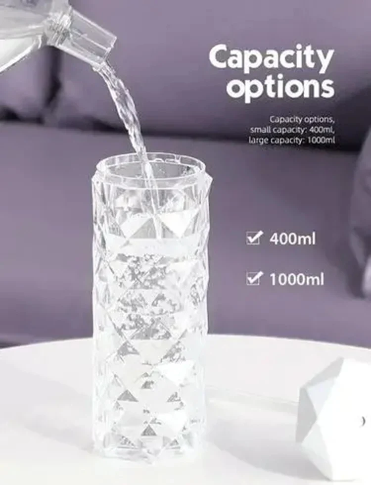 400ml Colorful USB Crystal Humidifier with Aromatherapy and Air Purification for Bedroom and Desktop